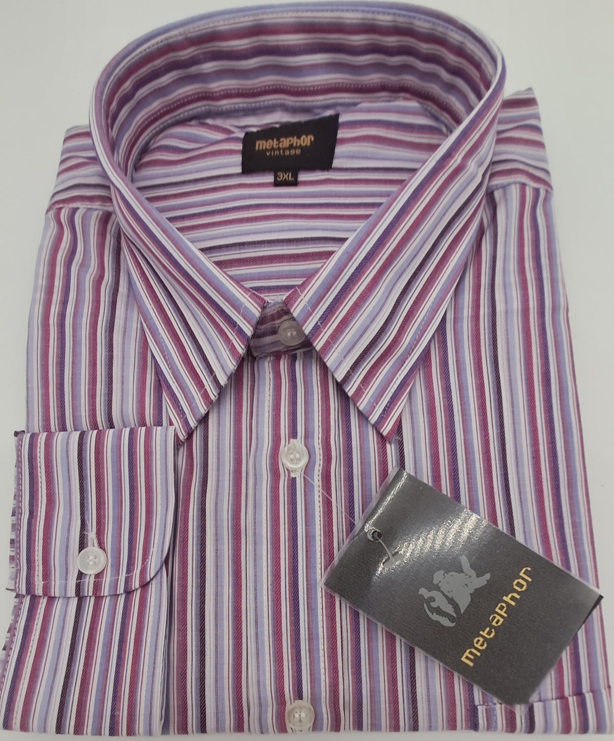 MENS LONG SLEEVE STRIPE SHIRT SIZE 2XL TO 8XL CV15663