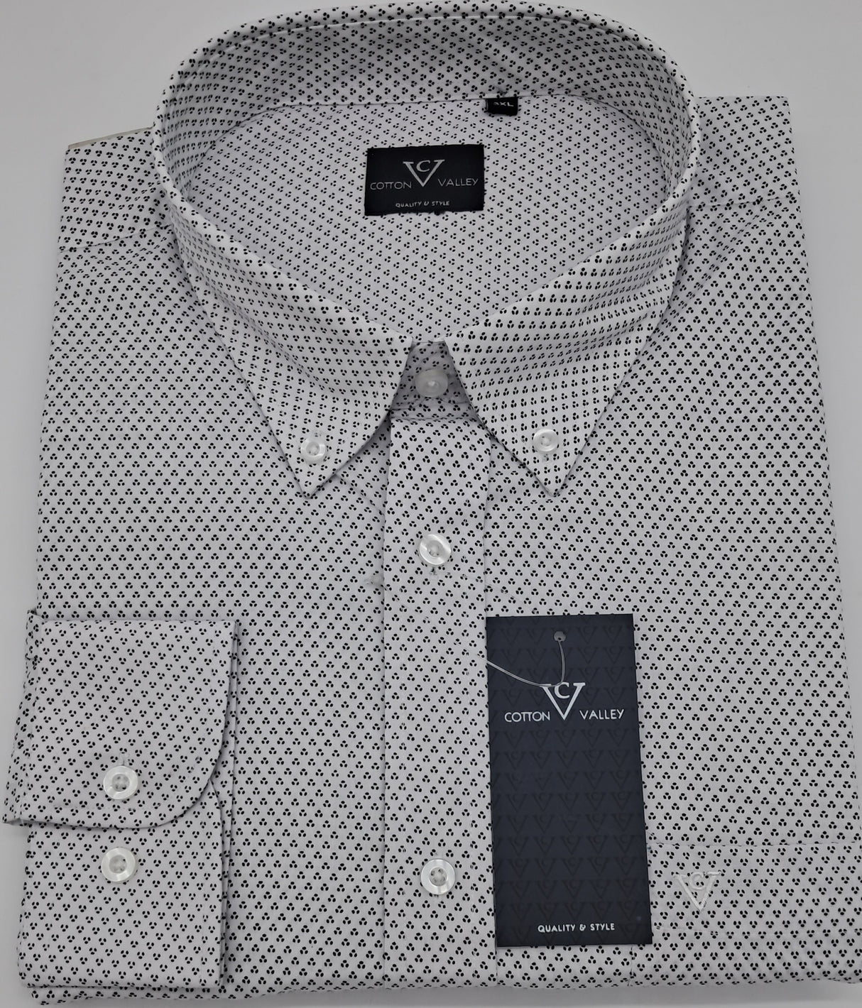 MENS LONG SLEEVE WHITE PATTERN SHIRT SIZE 2XL TO 8XL CV15669