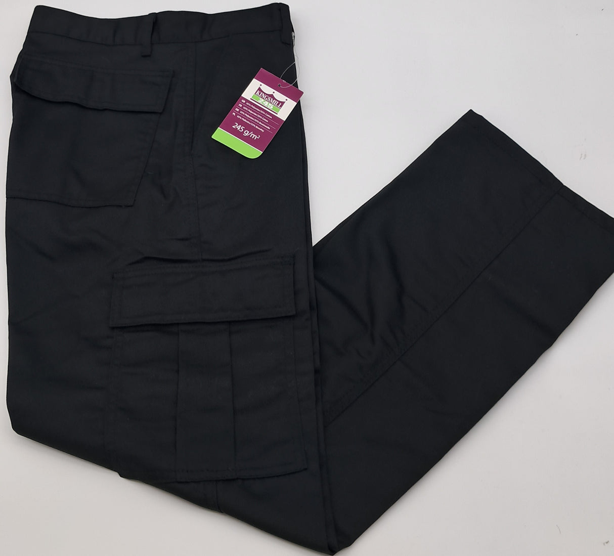 MENS OUTSIZE PORT WEST COMBAT TROUSERS BLACK SIZE 42"-50"