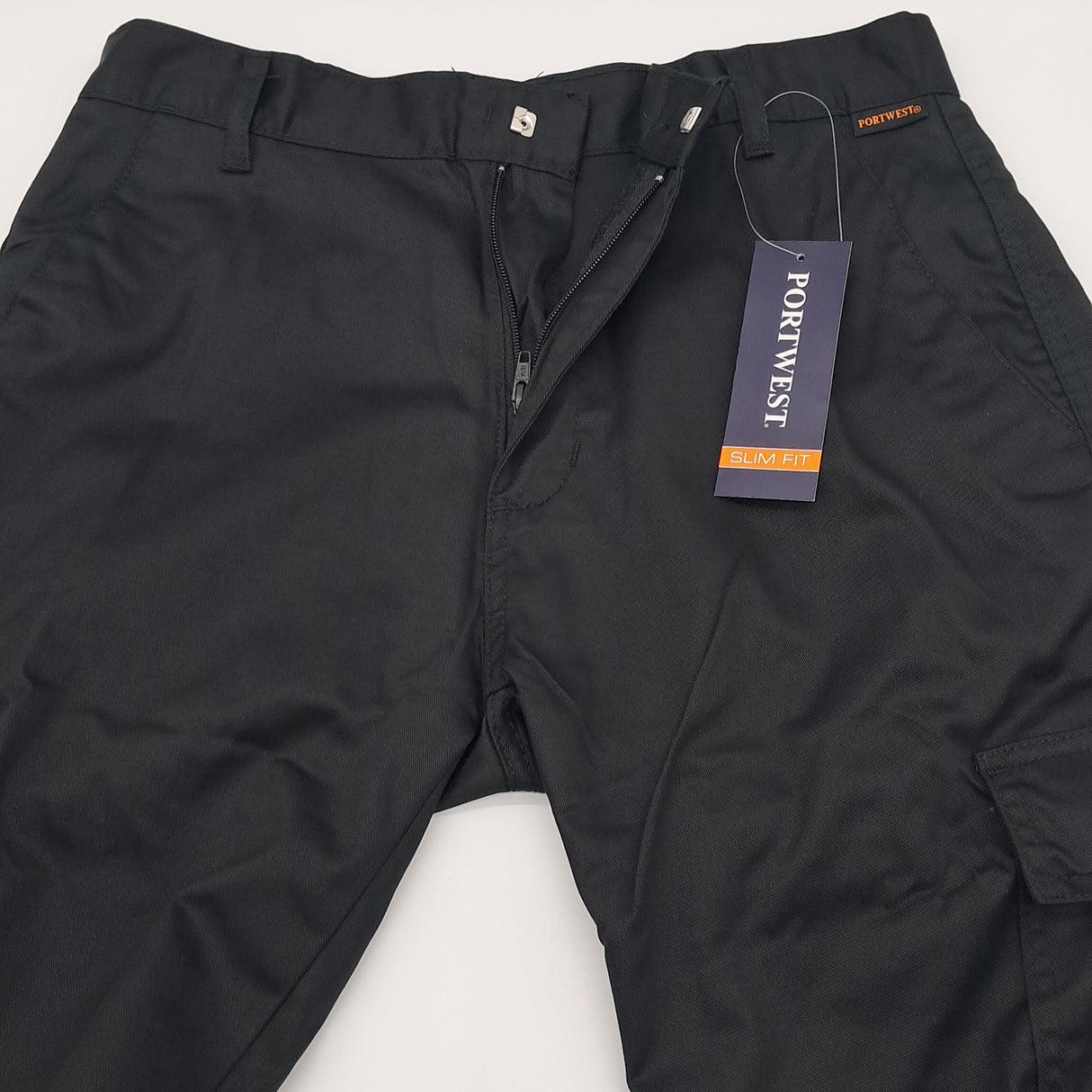 MENS PORT WEST SLIM FITCOMBAT TROUSERS BLACK SIZE 28"-40"