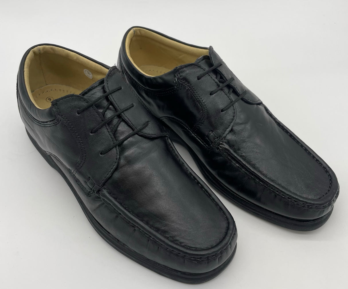 MENS SOFT LAMB LEATHER SHOES LACE UP BLACK SIZE 7-12