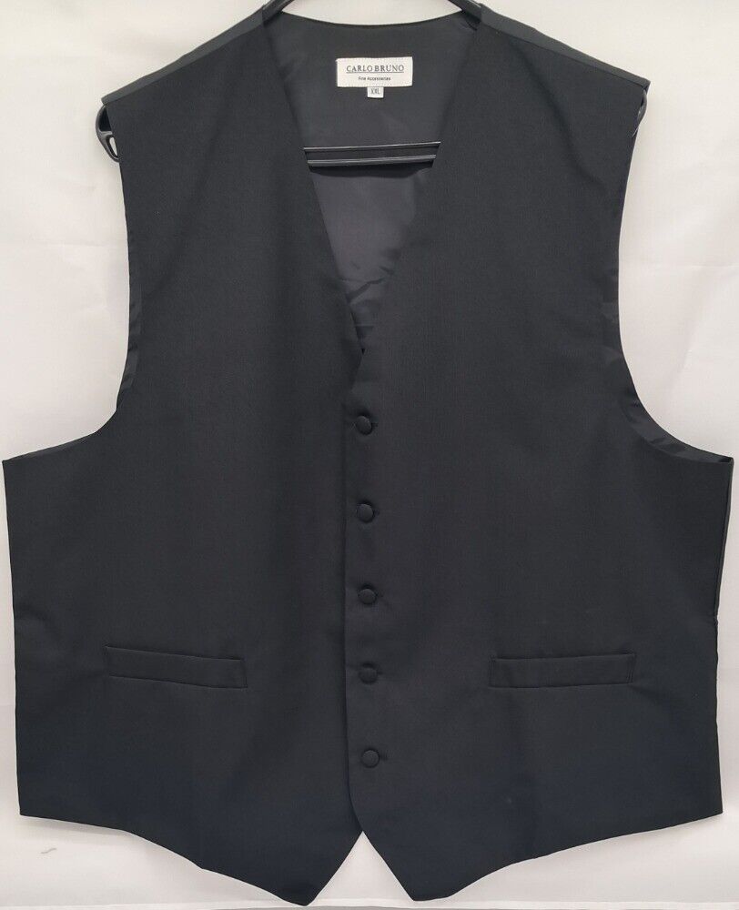 MENS OUTSIZE PLAIN BLACK WAISTCOAT SIZE 2XL-6XL