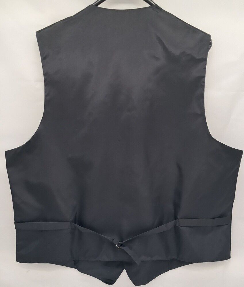MENS OUTSIZE PLAIN BLACK WAISTCOAT SIZE 2XL-6XL
