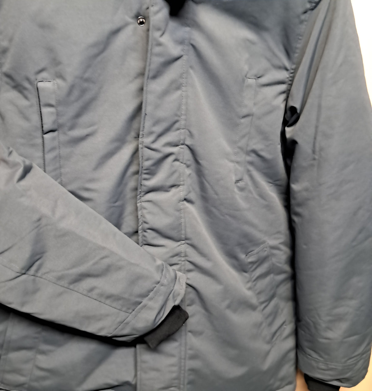 MENS PARKA JACKET WITH HOOD GREY SIZE S-L