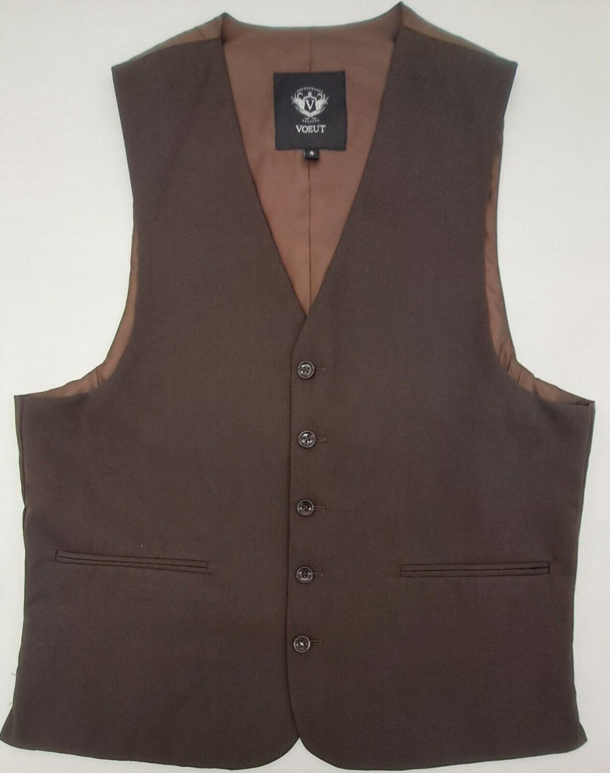 MENS WAISTCOAT BROWN SIZE S-2XL