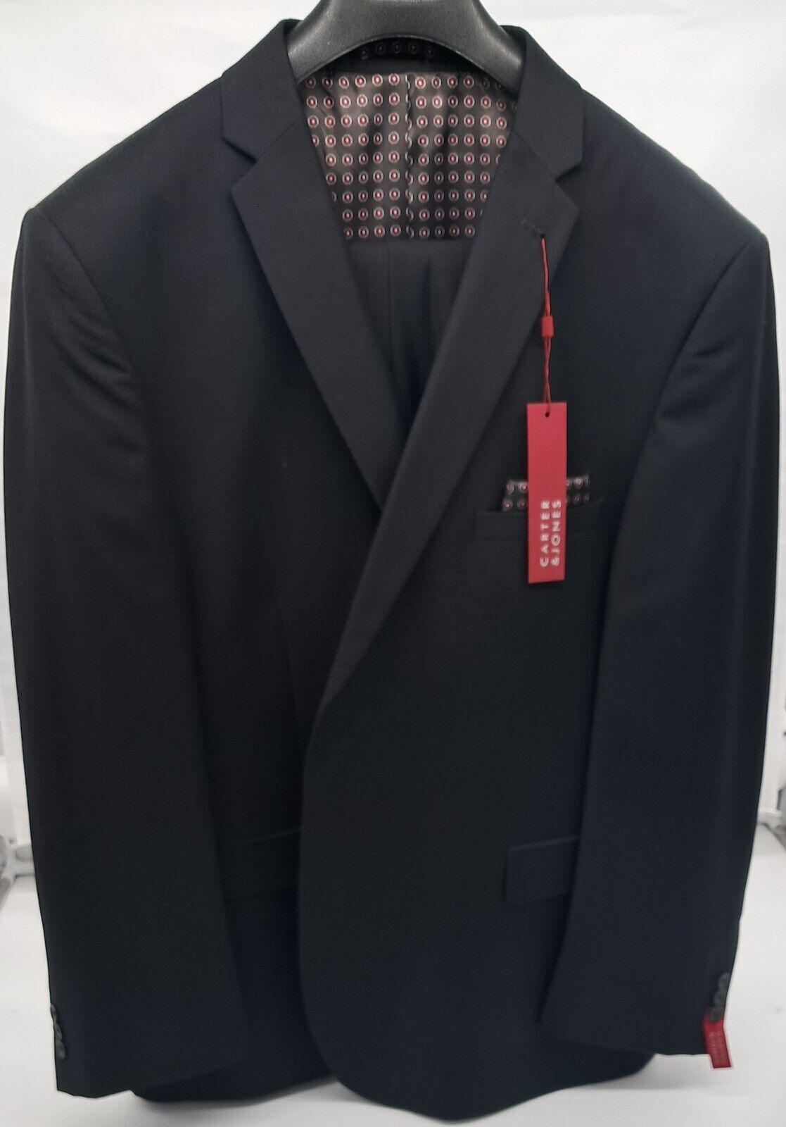 OUTSIZE MENS PLAIN BLACK SUIT 2 PC SIZE 52-60