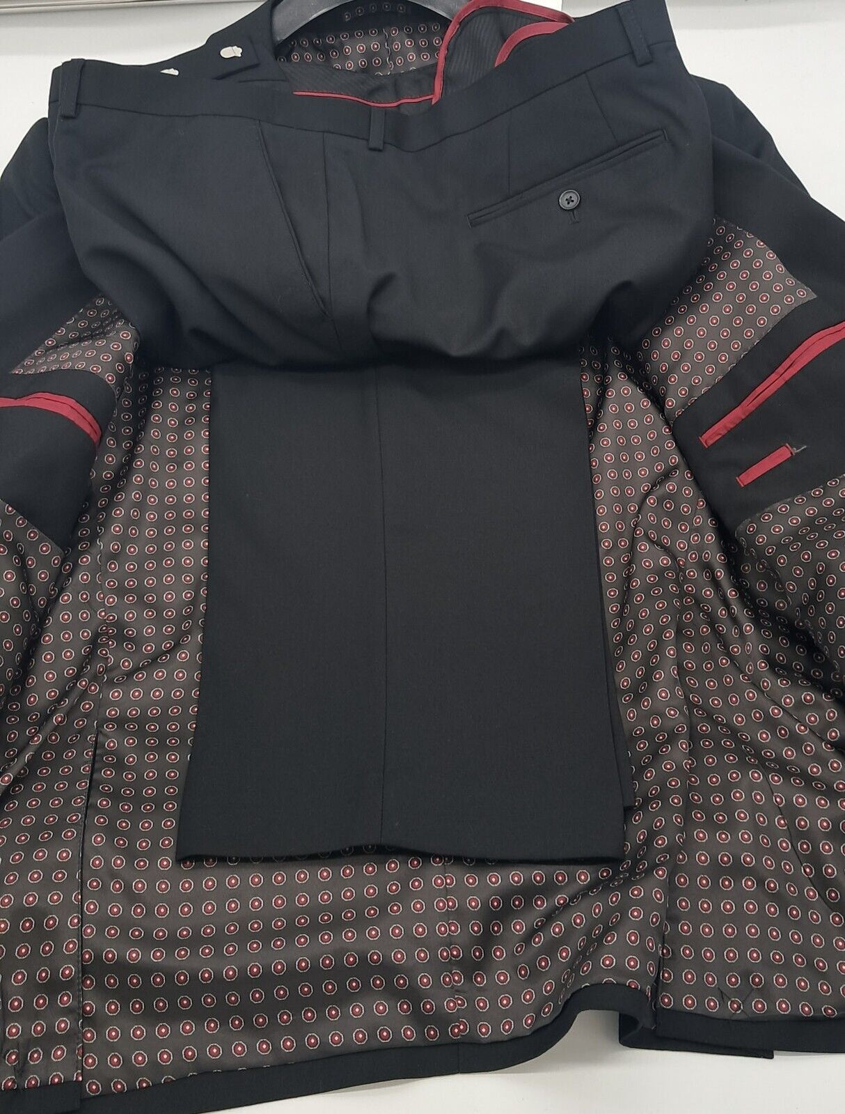 OUTSIZE MENS PLAIN BLACK SUIT 2 PC SIZE 52-60