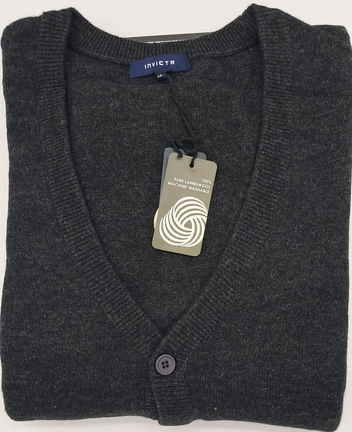 MENS OUTSIZE LONG SLEEVE CARDIGAN 100% LAMBSWOOL CHARCOAL GREY SIZE XL AND 2XL