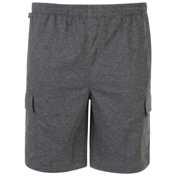 MENS BIG SIZE SHORTS TERRY CARGO SHORT CHARCOAL LKAM SIZE 2XL-8XL