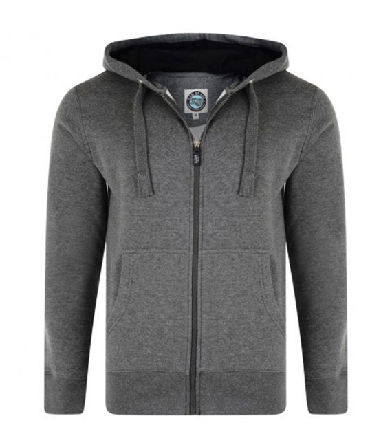 MENS BIG SIZE PLAIN FULL ZIP HOODIE TOPS KAM CHARCOAL SIZE 2XL - 8XL