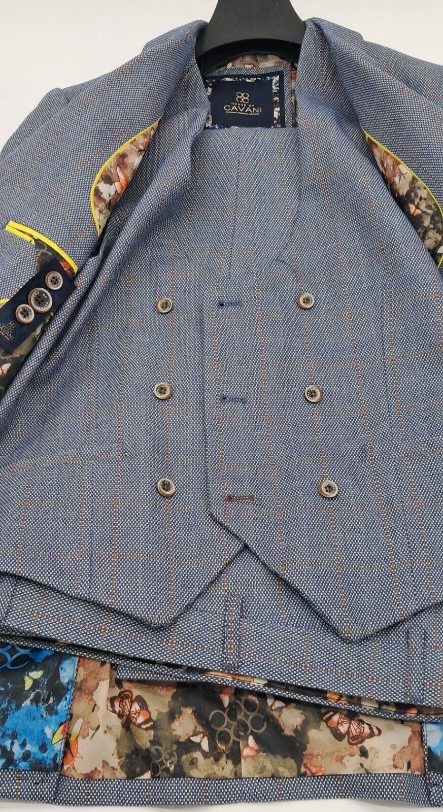 MENS ALL OCCASIONS SLIM FIT DELRAY BLUE CK 3 PIECE SUIT TWEED SIZE 36-50