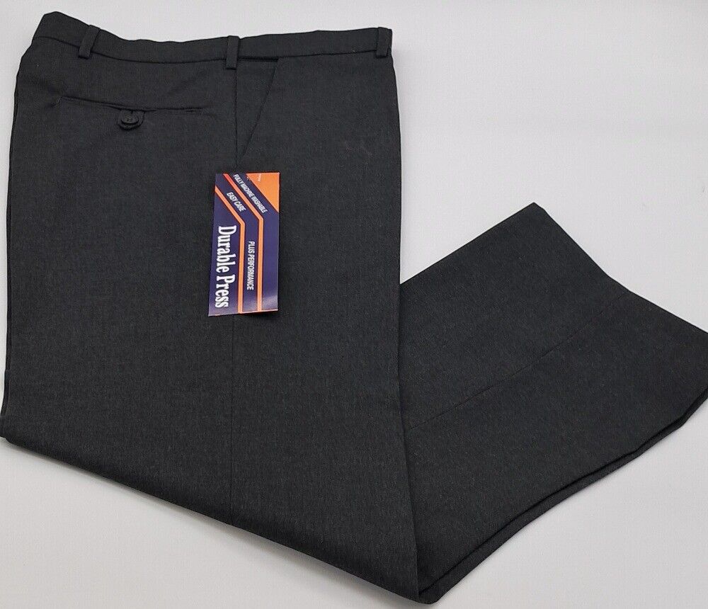 OUTSIZE MENS CLASSIC FIT TROUSERS DURABLE PRESS CHARCOAL GREY SIZE 42"-62"