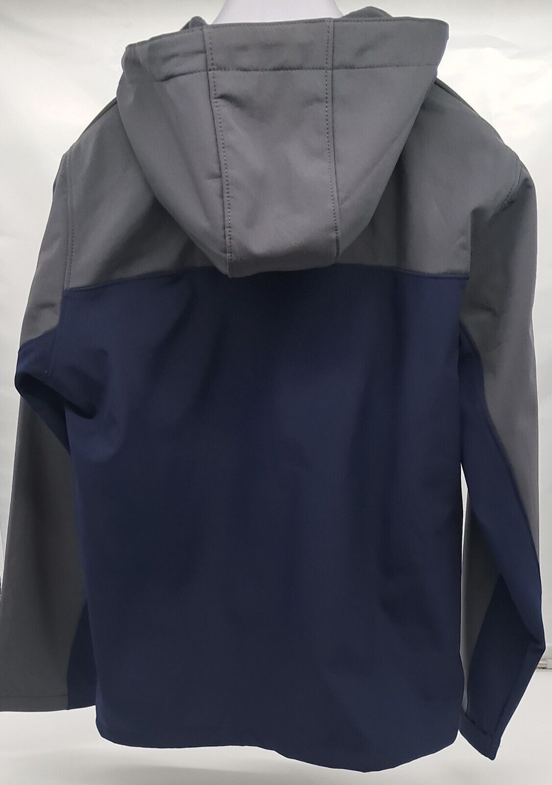 MENS SOFT SHELL HOODED JACKET FORGE NAVY/GREY SIZE M-2XL