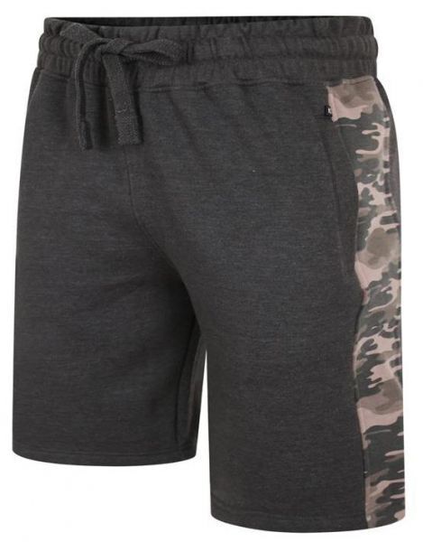 MENS BIG SIZE SHORTS PANELLED CAMO JOGGING SHORTS CHARCOAL KAM SIZE 2XL-8XL