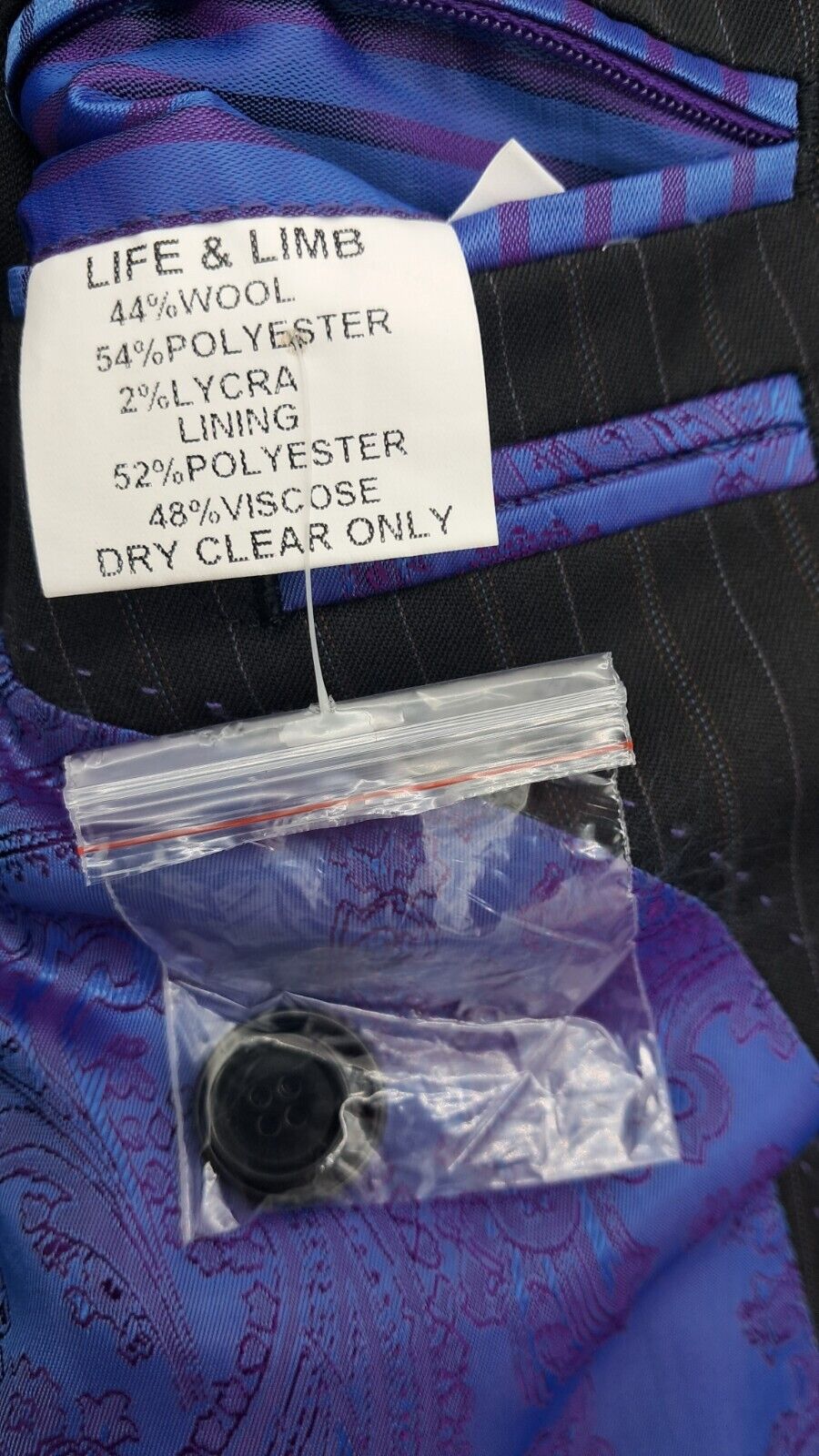 OUTSIZE CLASSIC FIT MENS SUIT 2PC GREY STRIPE WOOL BLENS SIZE 52-60