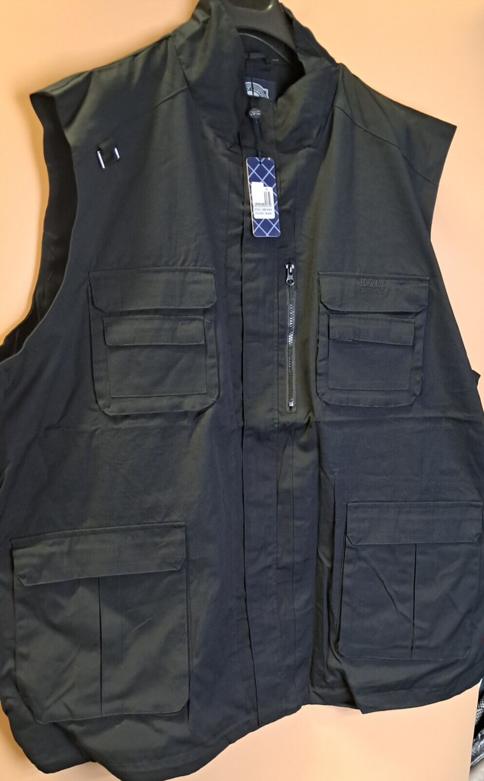 MENS BIG SIZE MULTI POCKET GILET SLEEVLESS JACKET BLACK SIZE 4XL-8XL