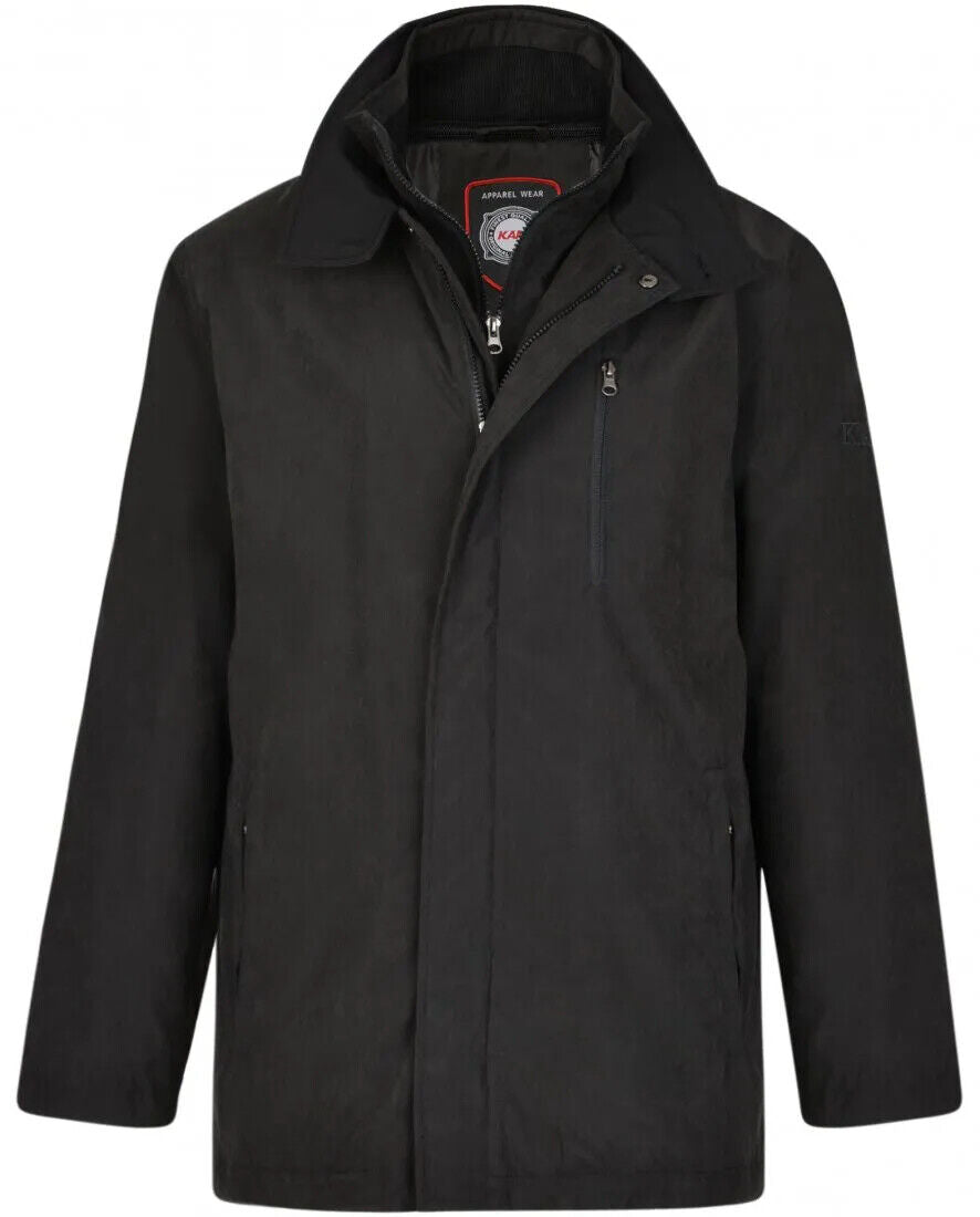 MENS BIG SIZE CASUAL JACKET KAM BLACK SIZE 2XL-8XL