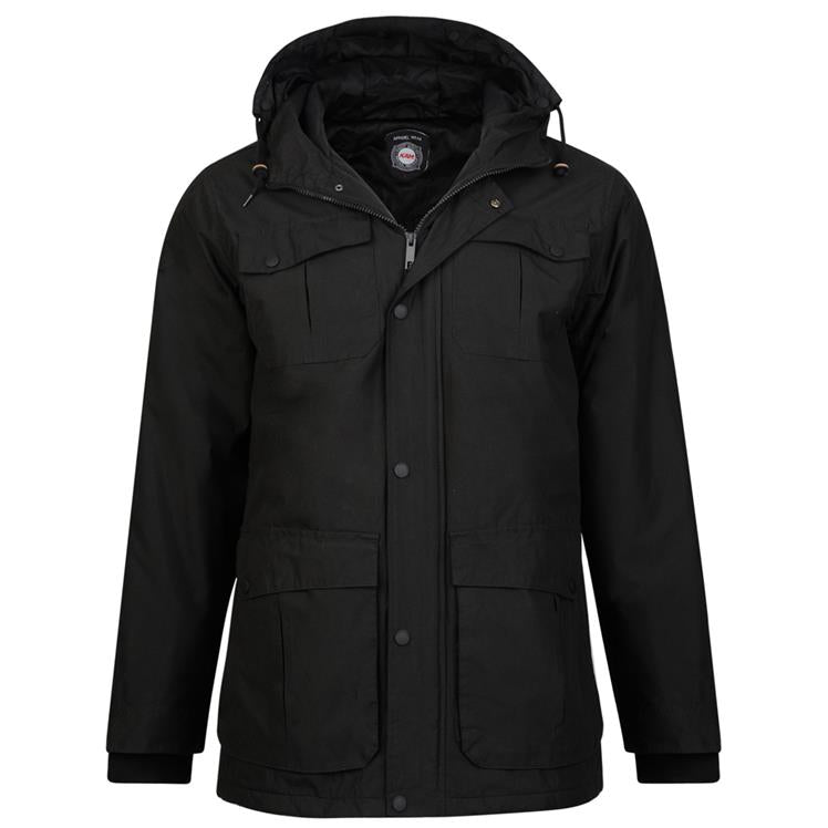 BIG SIZE MENS COAT BLACK KAM KV81 SIZES FROM 2XL TO 8XL