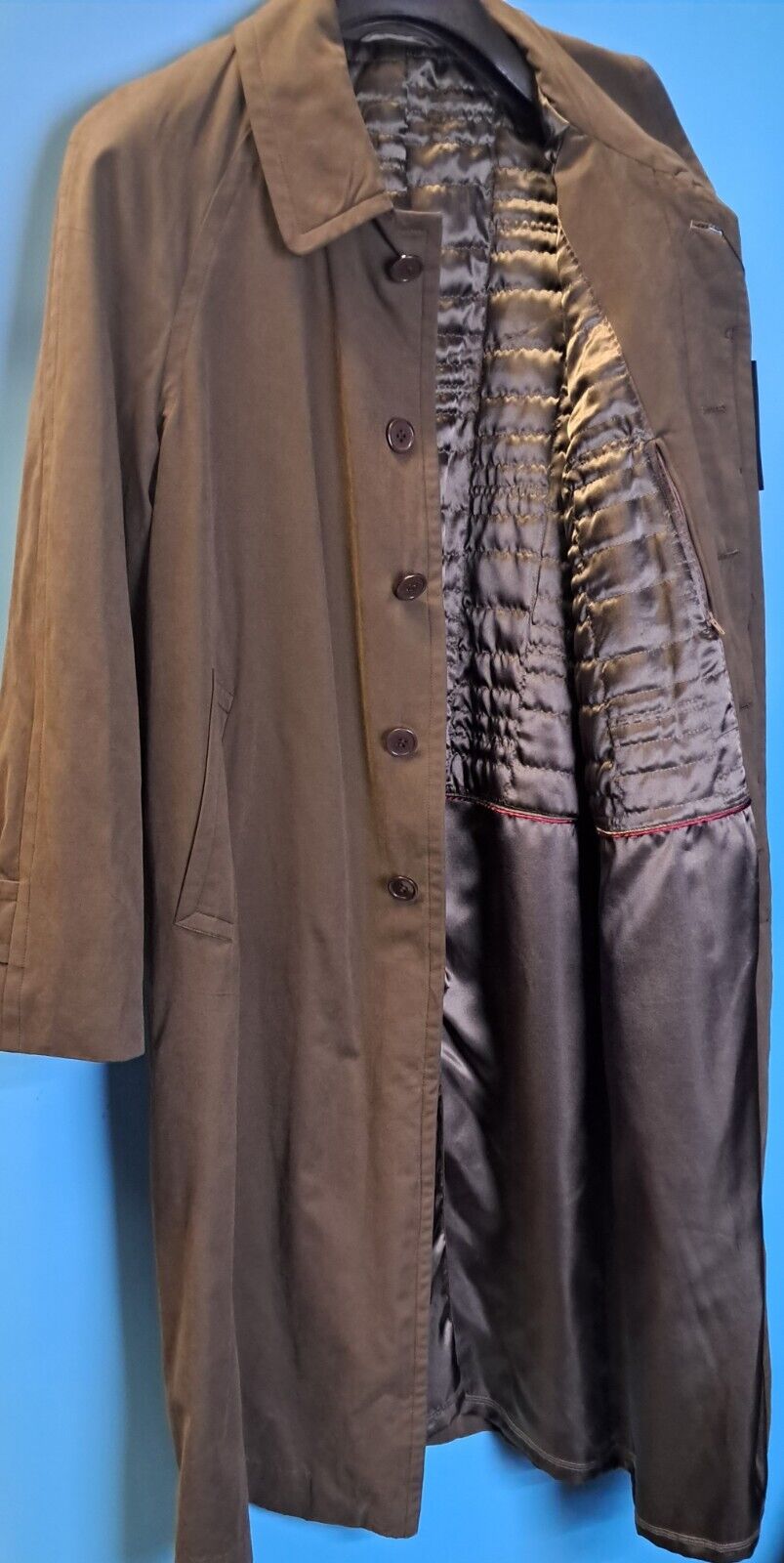 LONG RAIN COAT BROWN SIZE M-2XL