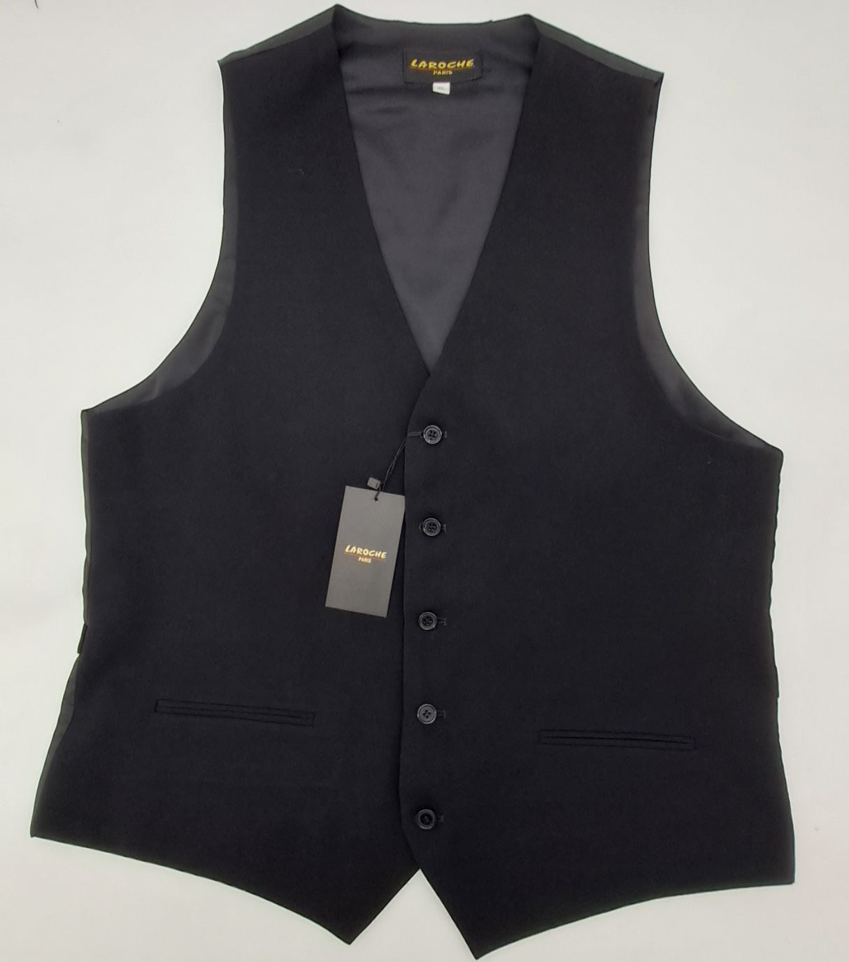 MENS PLAIN BLACK WAISTCOATS SIZE S-2XL