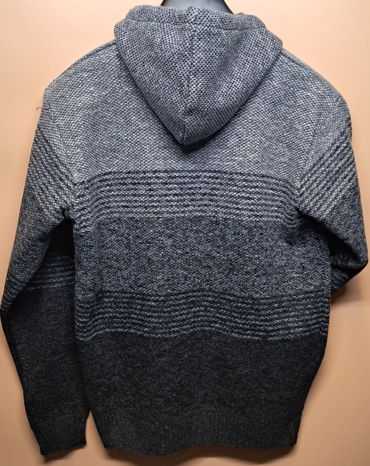 MENS RAPHAEL VALENCIO FULL ZIP HOODED KNITWEAR FUR LINED LUKE BLACK MELANGE SIZE M-2XL