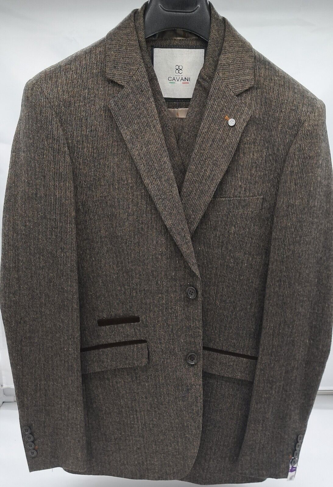 MENS ALL OCCASIONS MARTEZ BROWN 3 PIECE WOOL MIX SUIT SIZE 38-50
