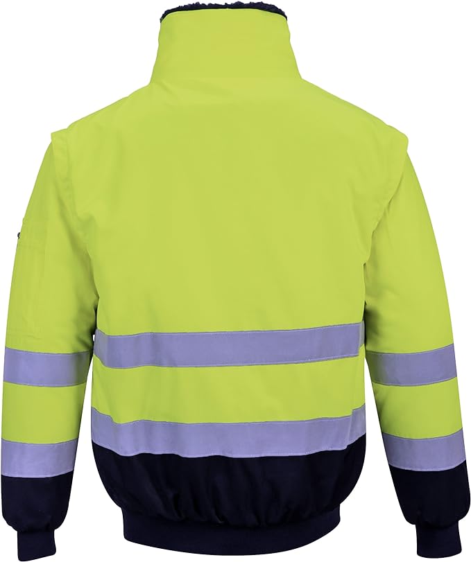 WORKWEAR PORT WEST HI VIS YELLOW PILOT JACKET PJ 50 SIZE S-5XL