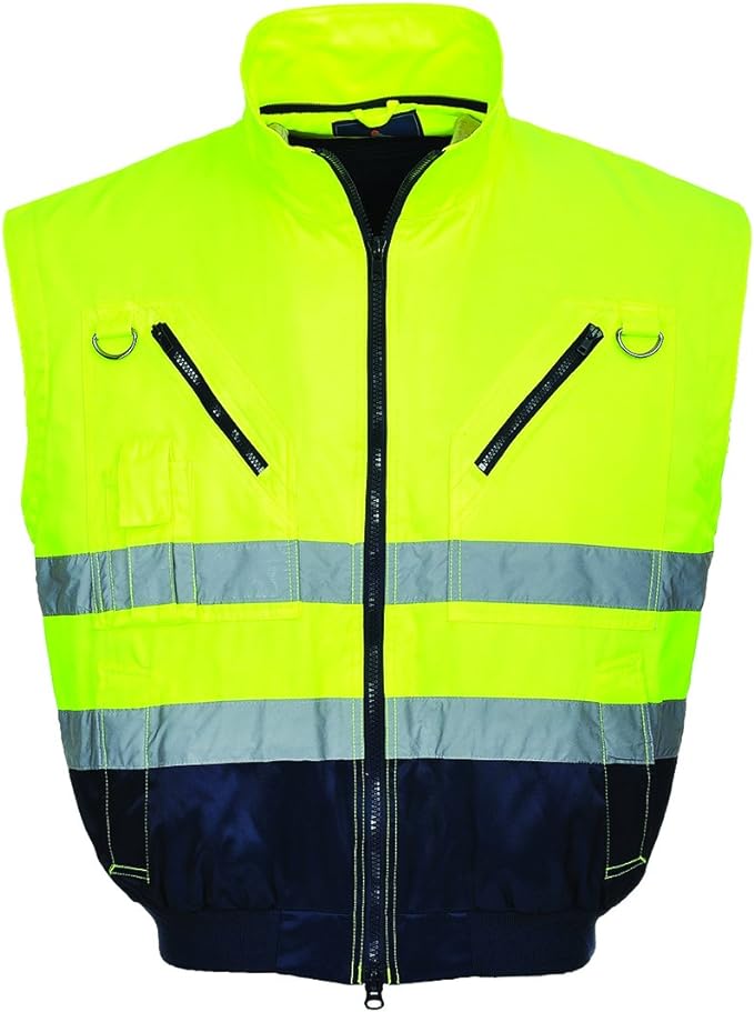 WORKWEAR PORT WEST HI VIS YELLOW PILOT JACKET PJ 50 SIZE S-5XL