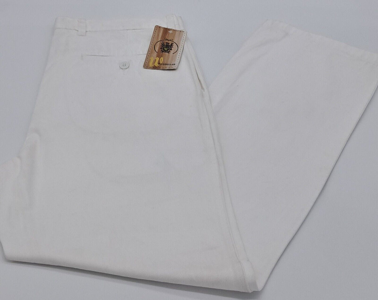 CLASSIC CHINO TROUSERS 100% COTTON WHITE SIZE 30"-40"