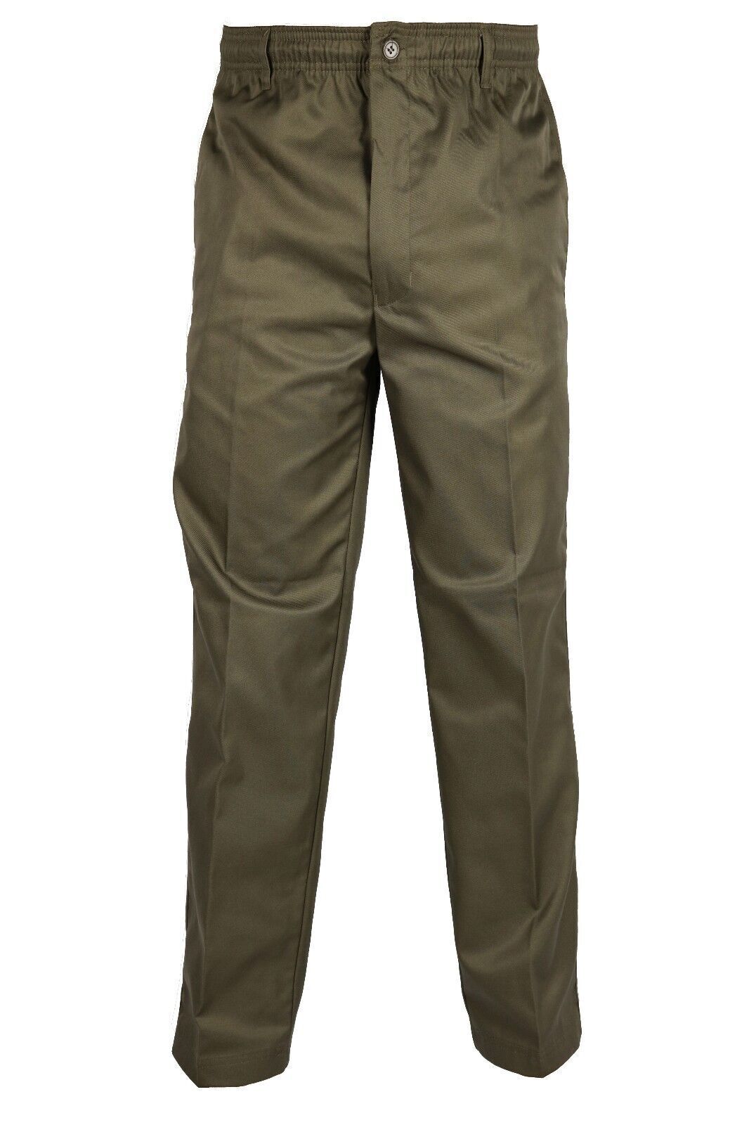 OUTSIZE MENS ELASTICATED WAIST CASUAL TROUSERS MOSS GREEN SIZE 42"-56"