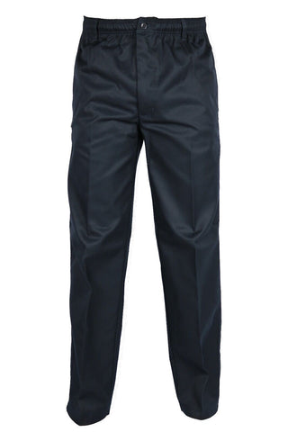 MENS ELASTICATED WAIST CASUAL TROUSERS NAVY SIZE 30"-40"