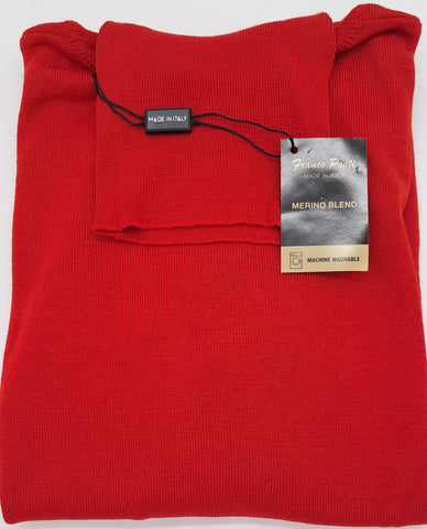MENS LONG SLEEVE ROLL NECK JUMPER FRANCO PONTI RED SIZE XL AND 2XL