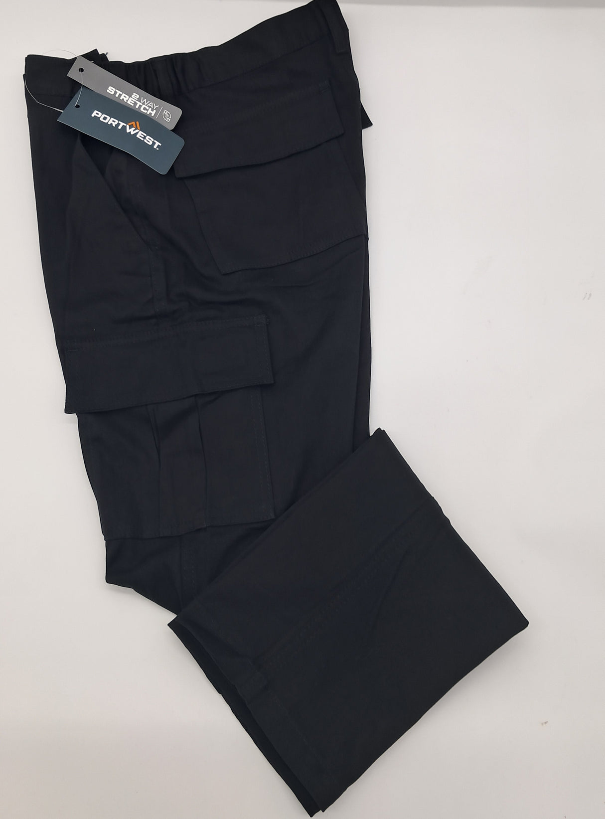 MENS OUTSIZE PORT WEST STRETCH COMBAT TROUSERS S231 BLACK SIZE 42"-48"