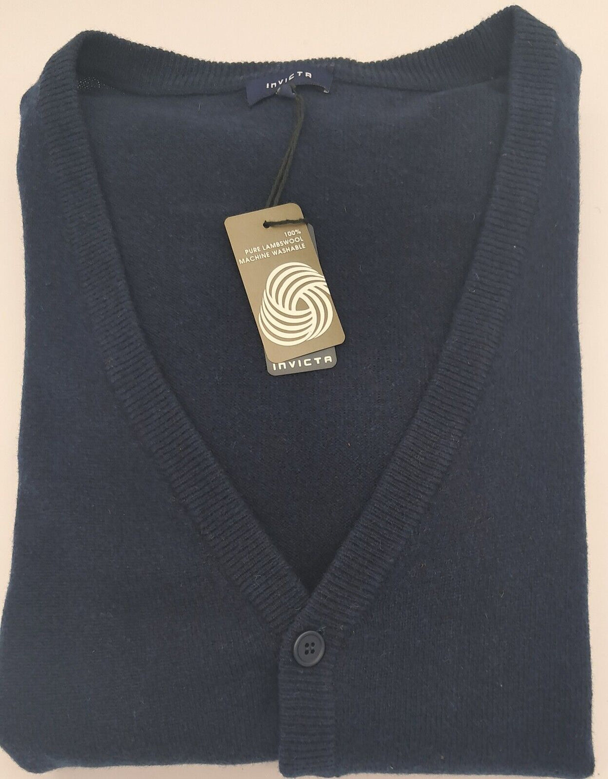 MENS OUTSIZE SLEEVELESS CARDIGAN 100% LAMBSWOOL NAVY SIZE 4XL AND 5XL