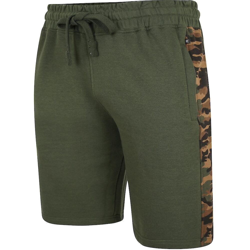 MENS BIG SIZE SHORTS PANNELED CAMO JOGGING SHORTS KHAKI SIZE 2XL-8XL