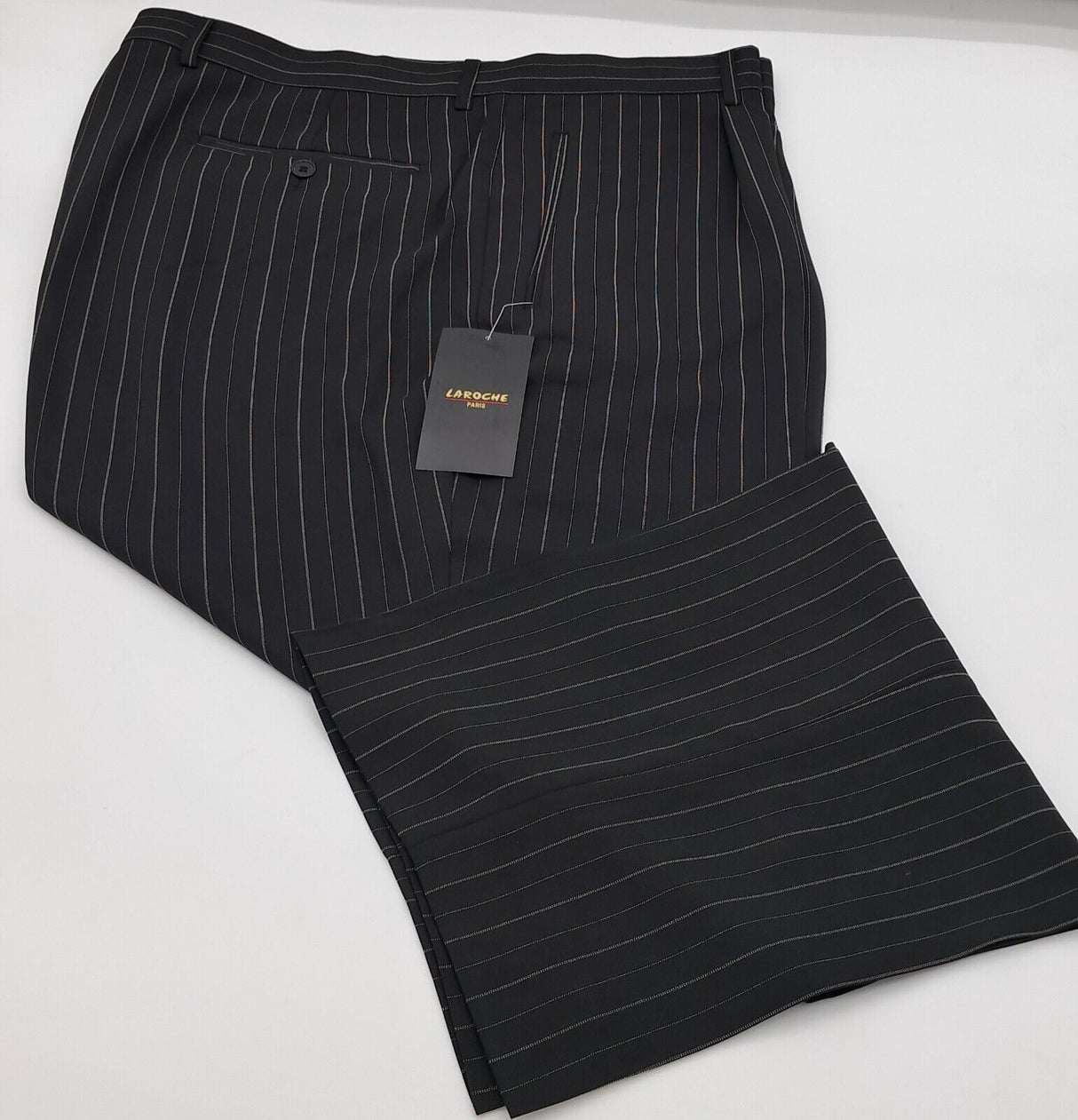 BIG SIZE LOOSE FIT LAROCHE PARIS BLACK DOUBLE STRIPE D.STP4# SIZE 42"-48" WAIST
