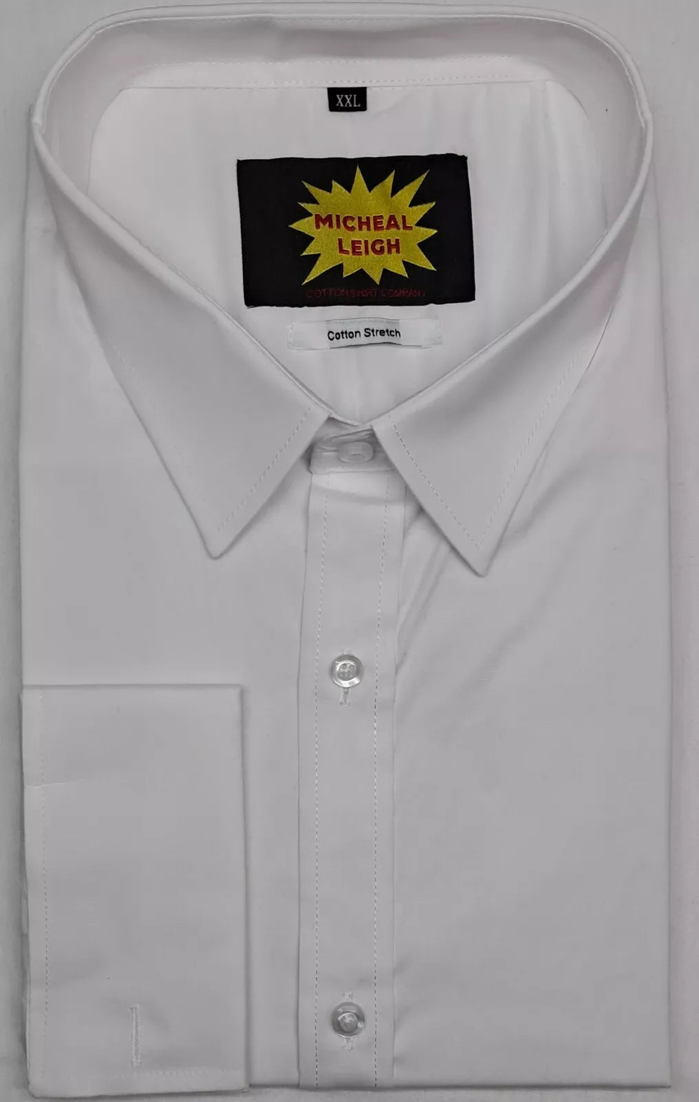 BIG SIZE MENS STRETCH SHIRTS LONG SLEEVE DOUBLE CUFF AVAILABLE IN TWO COLOURS