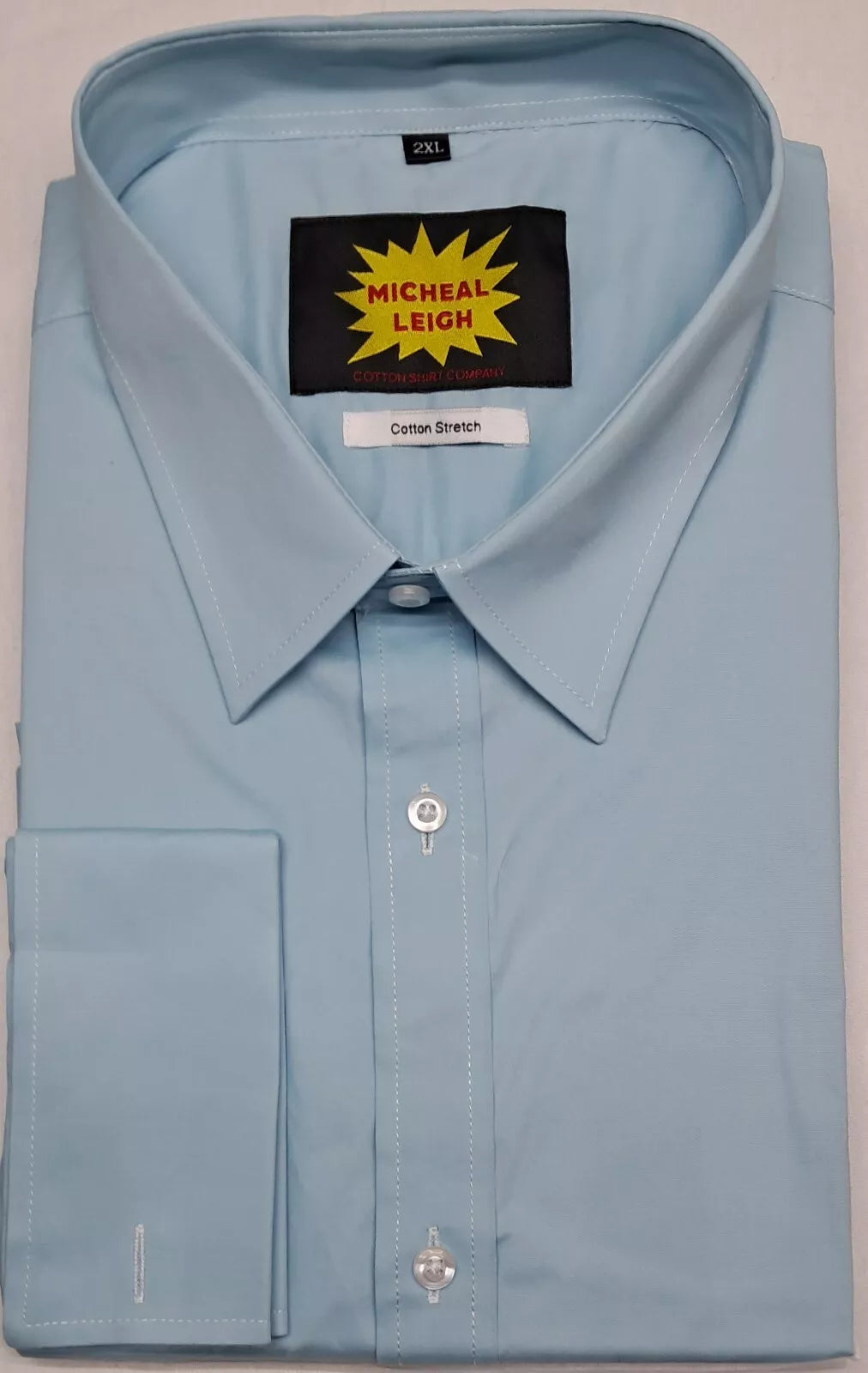 BIG SIZE MENS STRETCH SHIRTS LONG SLEEVE DOUBLE CUFF AVAILABLE IN TWO COLOURS