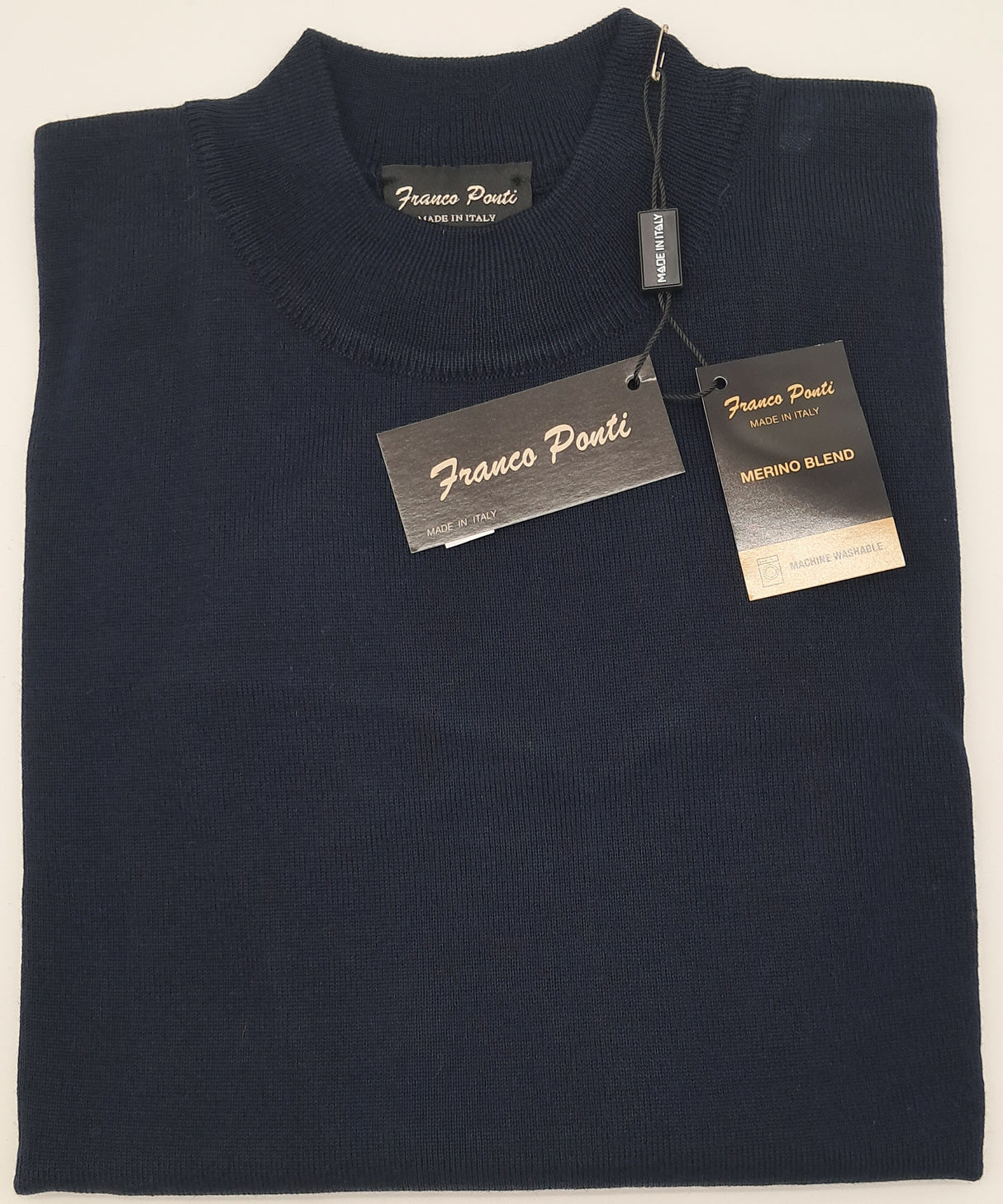 MENS LONG SLEEVE TURTLE NECK JUMPER NAVY BLUE SIZE S-2XL