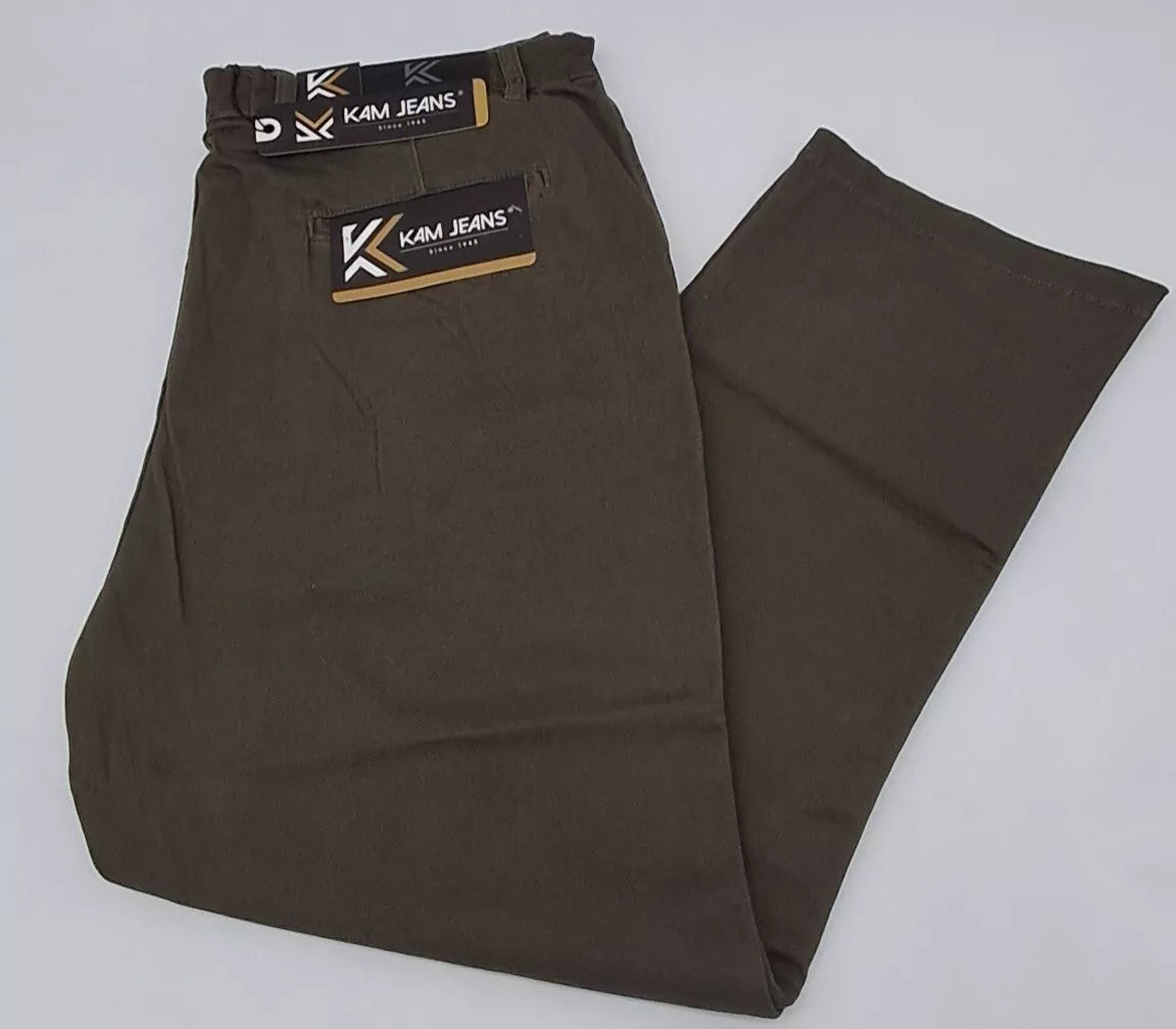 MENS OUTSIZE STRETCH CHINO TROUSERS SIZE 40" TO 52" WAIST KHAKI