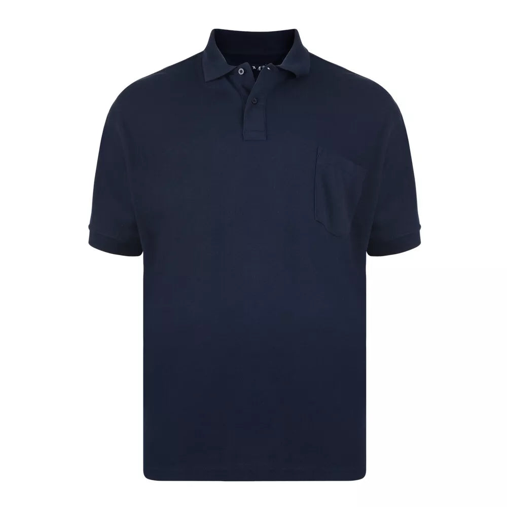 MENS SHORT SLEEVE 3 BUTTON POLO T-SHIRT BIG SIZE 2XL TO 8XL NAVY BLUE
