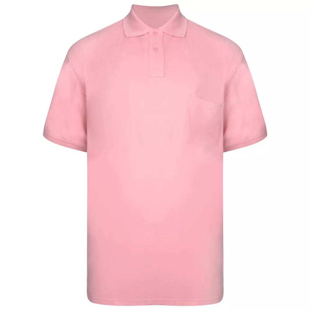 MENS SHORT SLEEVE 3 BUTTON POLO T-SHIRTS BIG SIZE 2XL TO 8XL PINK