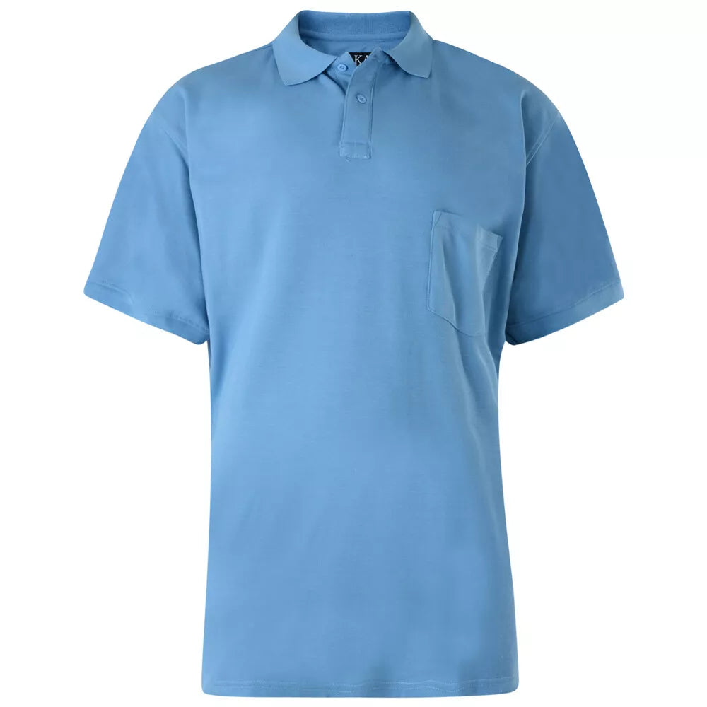 MENS SHORT SLEEVE 3 BUTTON POLO T-SHIRTS BIG SIZES 2XL TO 8XL POWDER BLUE