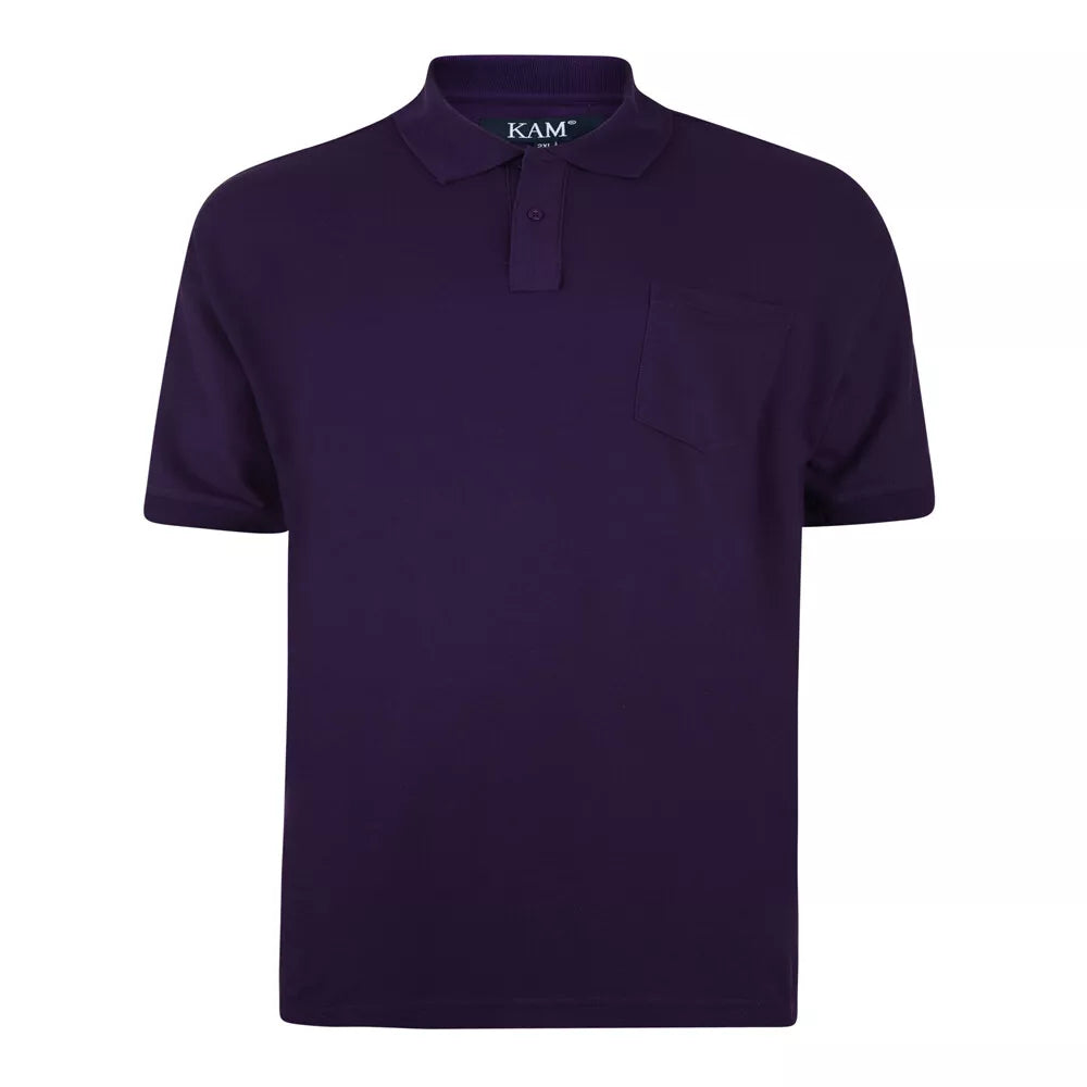 MENS SHORT SLEEVE 3 BUTTON POLO T-SHIRT BIG SIZES 2XL TO 8XL PURPLE