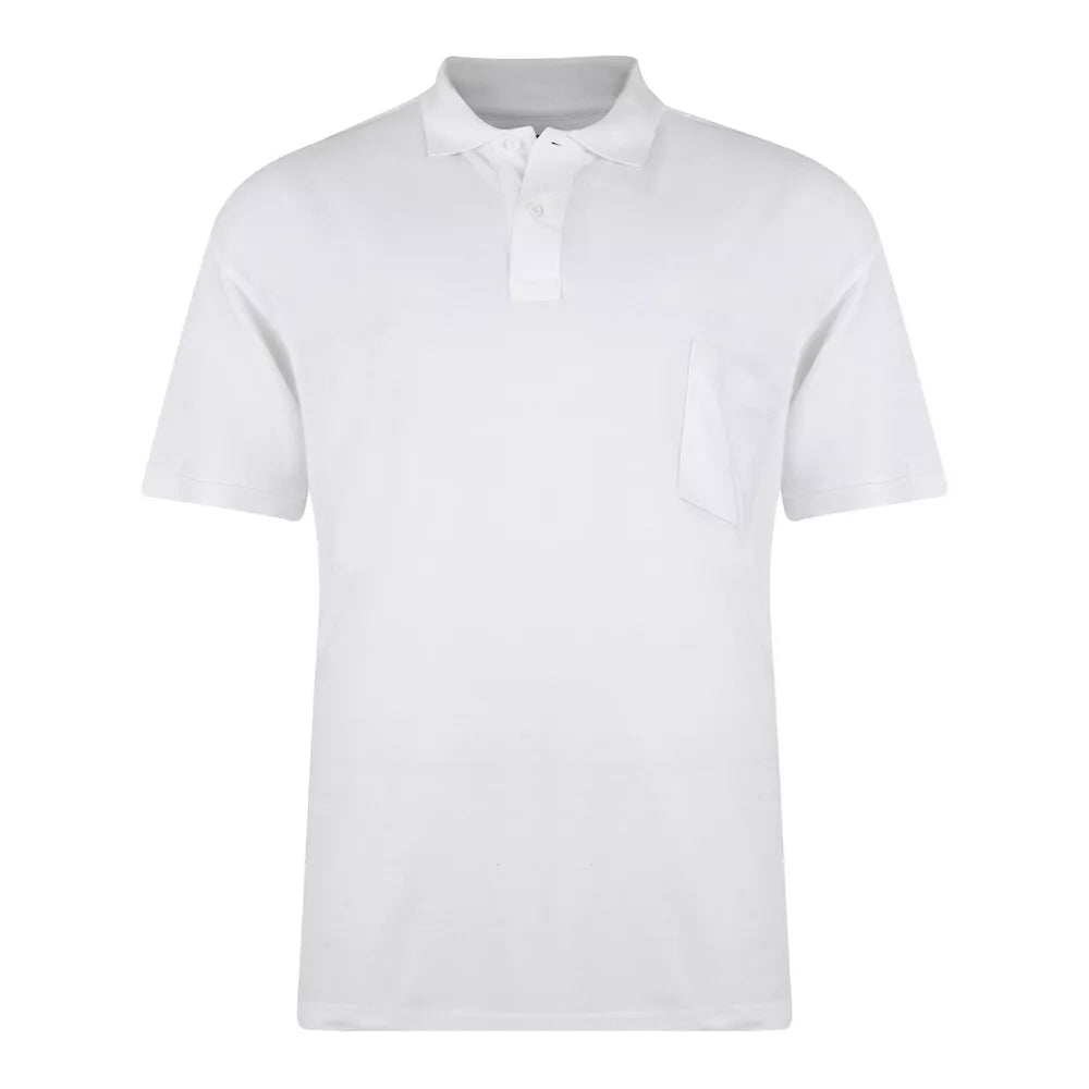 MENS SHORT SLEEVE 3 BUTTON POLO T-SHIRT BIG SIZE 2XL TO 8XL WHITE