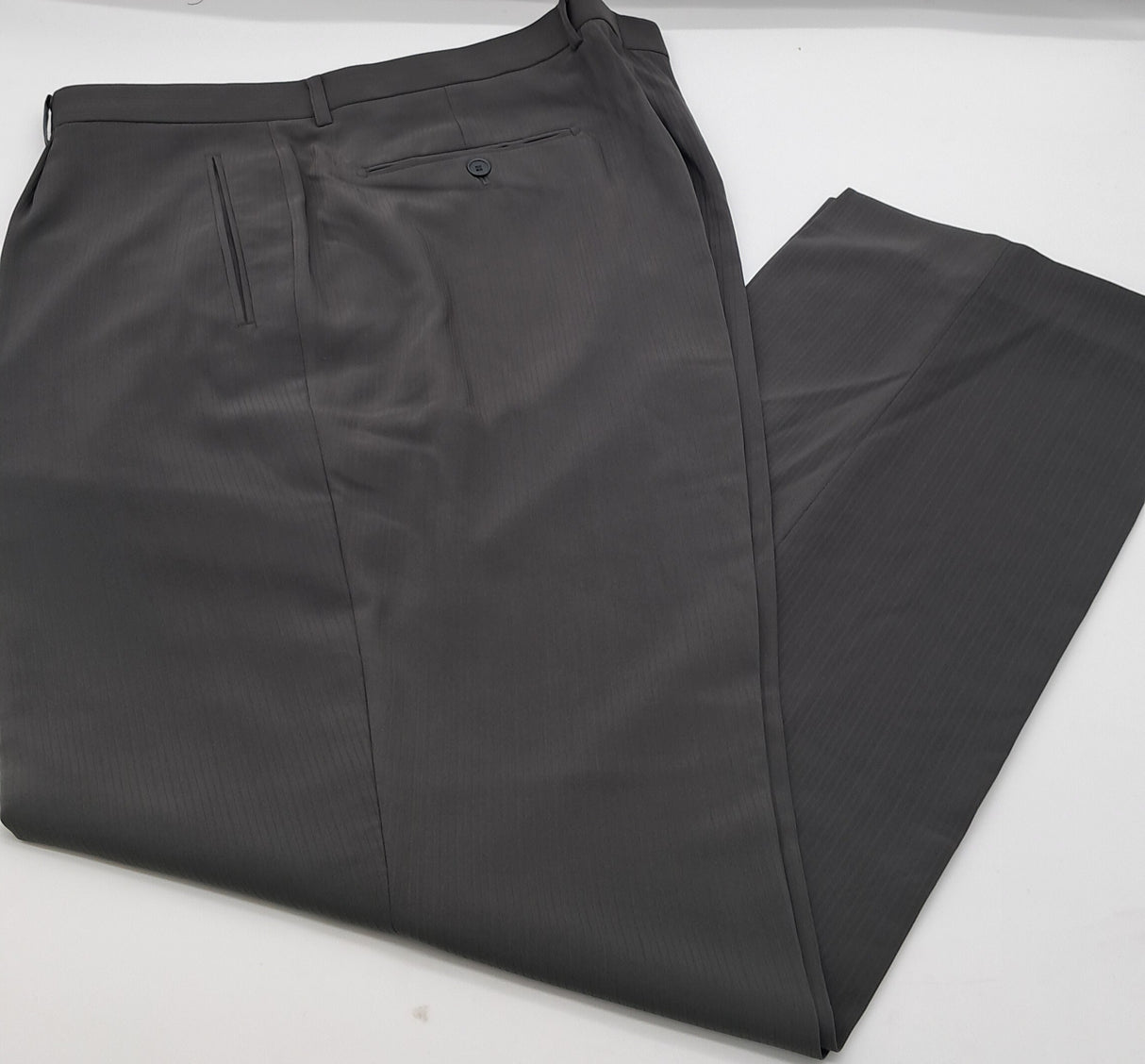 BIG SIZE LOOSE FIT TROUSERS LAROCHE PARIS GREY SELF STRIPE SIZE 42"-48" WAIST