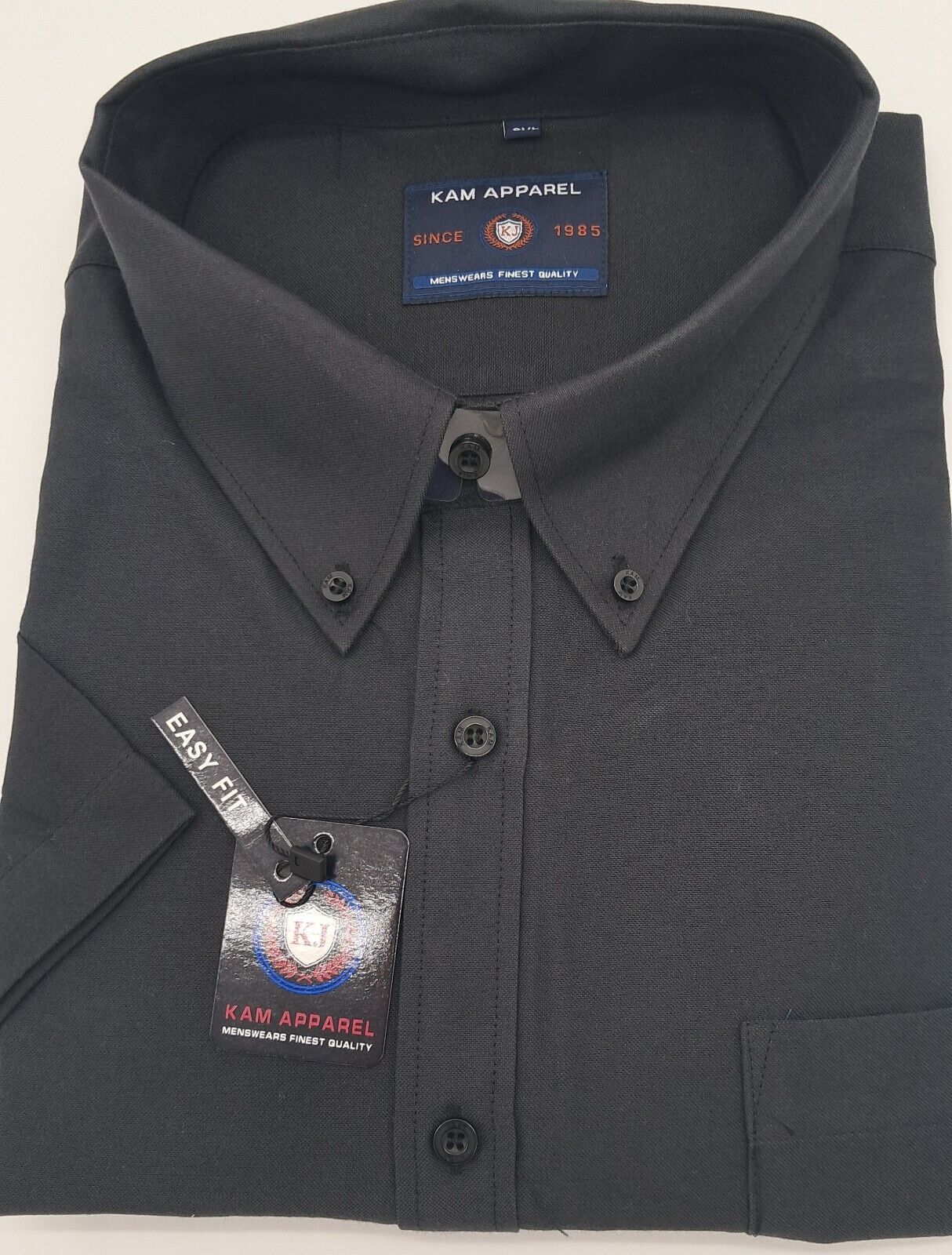 MENS OUTSIZE SHORT SLEEVE OXFORD SHIRT BLACK SIZE 2XL TO 8XL