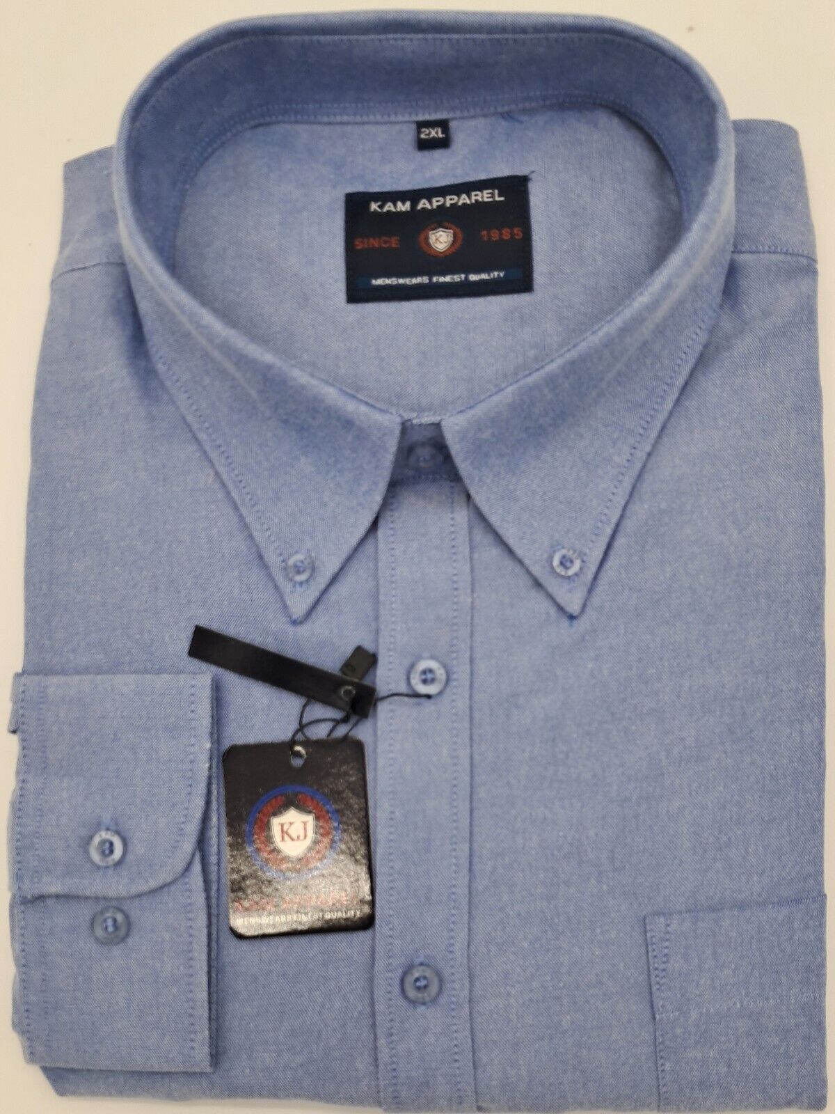 MENS OUTSIZE KAM LONG SLEEVE OXFORD SHIRT DENIM BIG SIZE 2XL TO 8XL