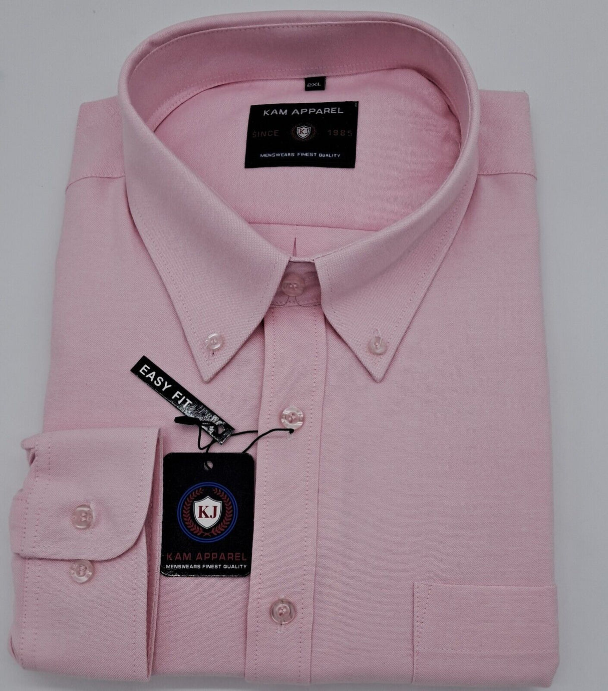 MENS OUTSIZE KAM LONG SLEEVE SHIRT OXFORD PINK SIZE 2XL TO 8XL