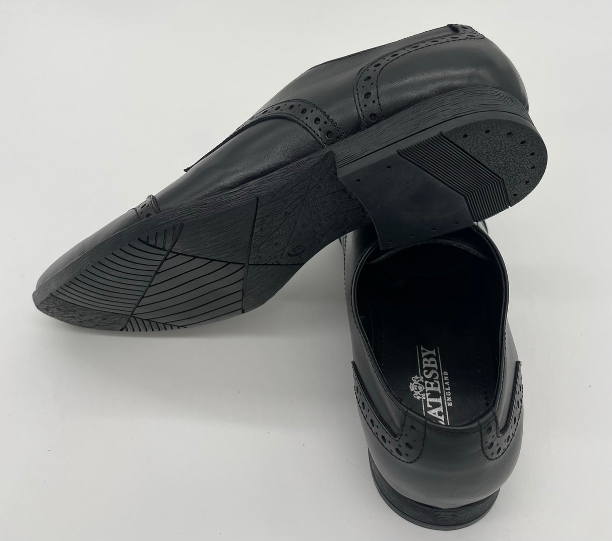 MENS LEATHER SHOES BROGUE LACE UP BLACK SIZE 7-12